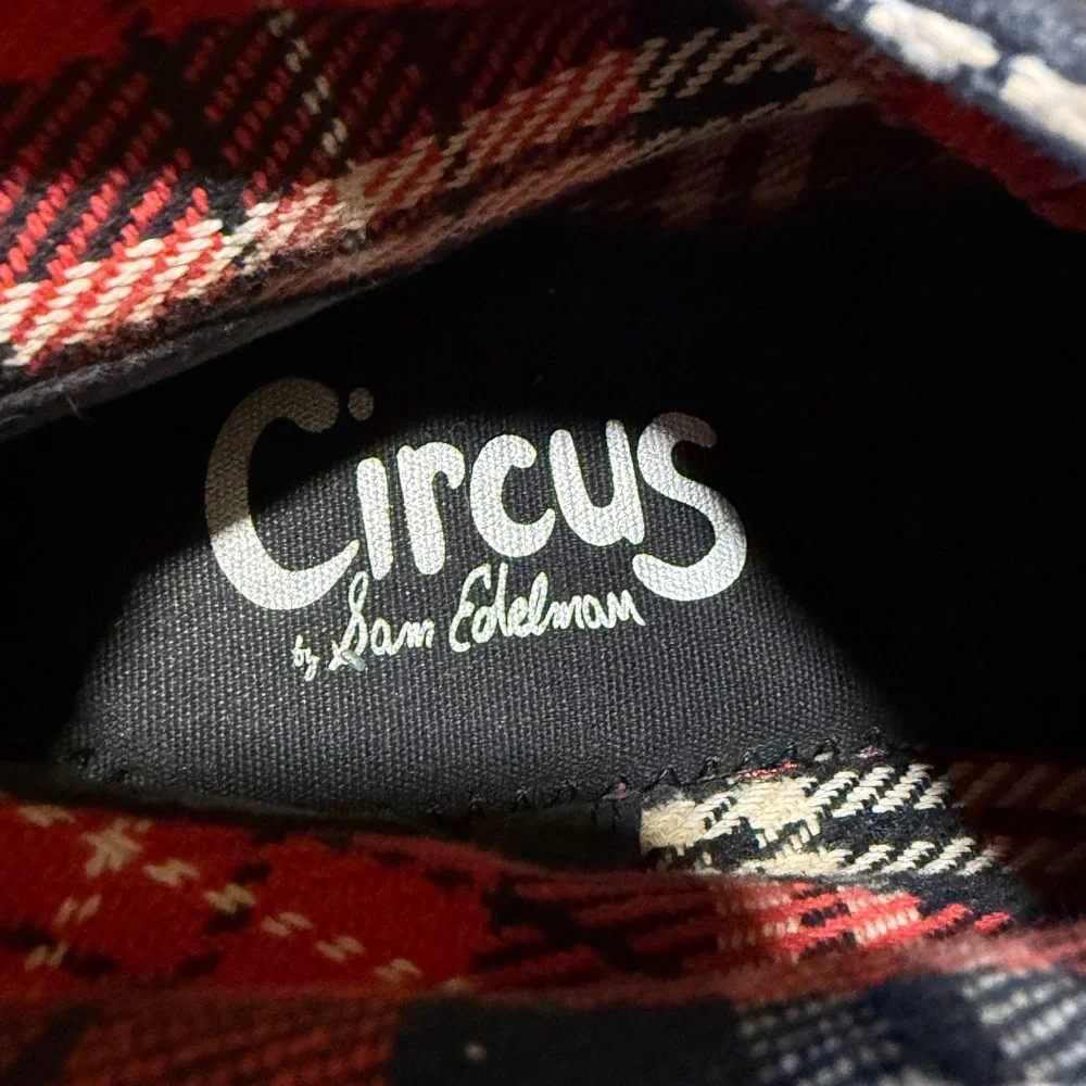 Circus by Sam Edelman‎ soho Charcoal Gray Plaid Lined Chukka Boots booties Sz 7